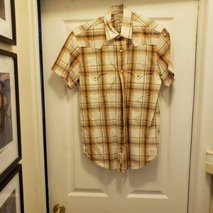 Lucky Brand Button Down Shirt Size M Western Style with pearl snap buttons